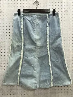 Y2K ウエスタンボーホー古着 ヴィンテージライク フリンジ デニムスカート