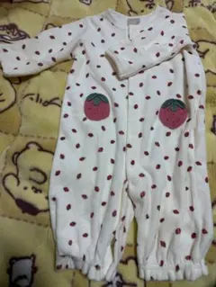 いちご柄 2WAYドレスオール ロンパース プティマイン ベビー服 50〜70