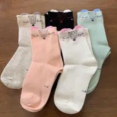 キッズ靴下 5足セット 動物刺繍