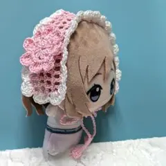〈ピンク×ホワイト〉ぬい服　ヘッドドレス　にじぬい　ちびぐるみ