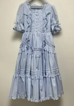 も*か様 コルネット 水色 半袖 ワンピース サックス×白 - メルカリ