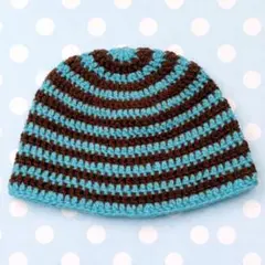 クラッシャーハット　クロシェハット　ニット帽　ビーニー　編み物　ハンドメイド