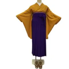 女性用　卒業式　袴4点セット 3 辛子色無地