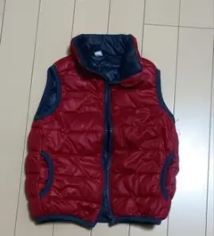 サイズ95 赤黒中綿ベスト ジッパー付き