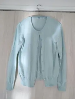 【美品】UVカットクルーネックカーディガン Mサイズ ユニクロ ミントグリーン