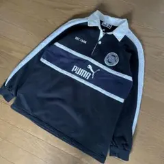 プーマ　キッズ　150 スウェット　襟付き ラガーシャツ ブラック