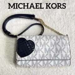 希少　限定品　マイケルコース　チェーンショルダーウォレットバッグ　ハート柄　総柄