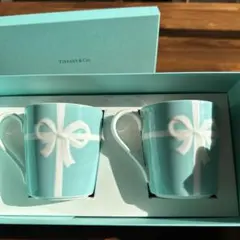 ティファニー　ペアマグ　ブルー　リボン　新品未使用