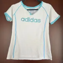 adidas Tシャツ ホワイト×ライトブルーのサムネイル