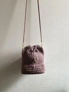 巾着バッグ　ショルダーバッグ　ハンドメイド　かぎ針