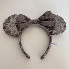 ディズニー カチューシャ フリー ミニー グレー シルバー スパンコール