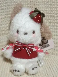 メゾンドフルール✕サンリオいちご新聞50周年　ポチャッコ　ぬいぐるみマスコット