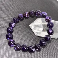 【高品質】天然石パワーストーン　パープルチャロアイトブレスレット　10㎜