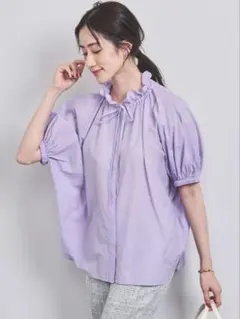 【美品】ドローストリング バルーンスリーブ ブラウス shipsイエナnoble