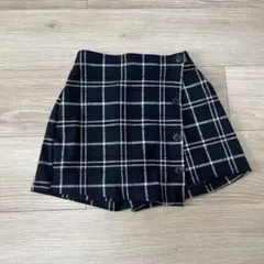 ZARA ザラ スカート風ショートパンツ チェック柄 紺色 ネイビー 140㎝