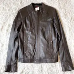DIESEL ラムレザー シングルライダース ジャケット S ブラウンのサムネイル