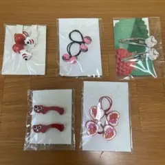 可愛いヘアゴムとクリップセット 5点　❶