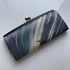 【美品】ポールスミス　がま口長財布　マルチストライプ　ゴールドブランド金具　本革のサムネイル