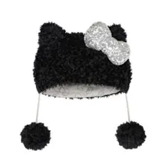 USJ リボン付きファンキャップ 黒キティー