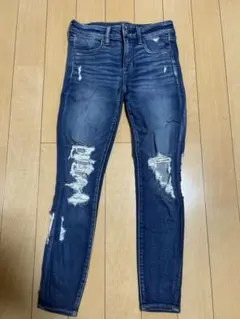 AMERICAN EAGLE ダメージスキニージーンズ4SHORT