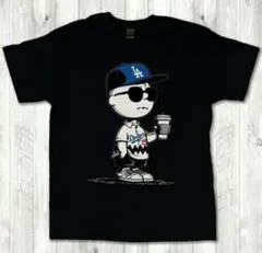 チャーリーブラウン ドジャース MLB 黒 Tシャツ L