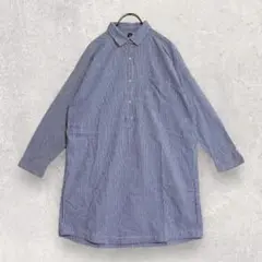 DIVIDED H&M ストライプシャツワンピース 綿100％ 38【3067】