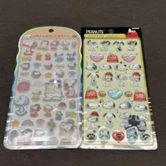 スヌーピー　ボンボンドロップシール　コットンパフィシール　2点セット