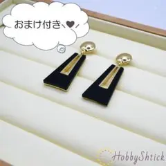 ◆セール中◆ 短冊 ピアス ブラック(RP0009-B)