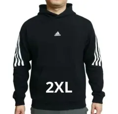 《希少 XXL》アディダス3本ラインフード付きパーカー