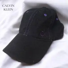 CALVIN KLEIN　golf　キャップ　帽子 ブラック　黒　パープルロゴのサムネイル
