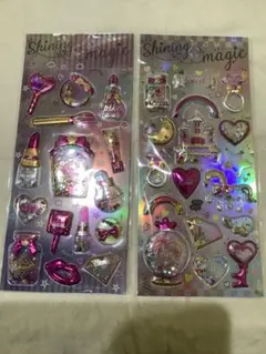 シャカシャカシール11☆2枚セット 立体シール　ホログラムシール　ぷっくりシール