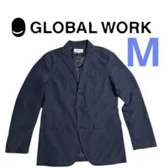 人気！GLOBAL WORK ネイビー テーラードジャケットポリエステルM