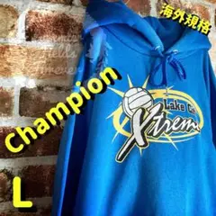 【チャンピオン】プルオーバーパーカー ビッグシルエット ビッグプリント 古着