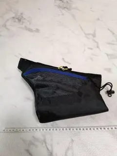 adidas ナイロンポーチ 黒/青