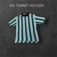 希少美品　90s トミーヒルフィガーゴルフ　ポロシャツ　ストライプ　希少カラー