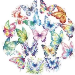 No.185 シール／蝶々　コラージュ素材/海外/ステッカー　PET 2