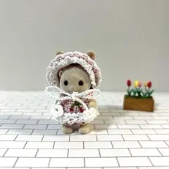 たっち赤ちゃんドール服923 耳穴あり　ロンパース　さくらんぼ