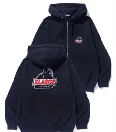 XLARGE ブラック フルジップパーカー