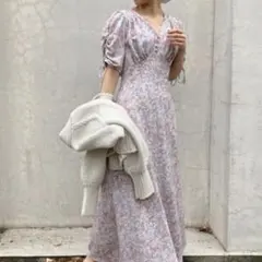 【美品】スナイデル バリエーションマーメイドプリントワンピース