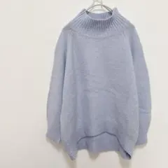 LAKOLE ニット セーター ハイネック ブルー ゆったり M レディース