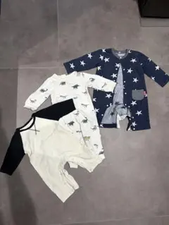 男の子長袖ロンパース3枚セット【70.70〜80.90】　ベビーまとめ売りのサムネイル