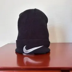 90s Nike black big swosh beanie ビーニー