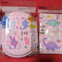 【新品未開封】Skater 子ども用弁当箱&便利コップ袋ピンク 恐竜 360ml