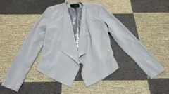 【美品】BANANA REPUBLIC ライトグレー ノーカラージャケット M