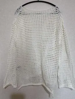 SHEIN メッシュニット 長袖 ホワイト Mサイズ