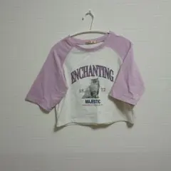 エムズエキサイト 猫プリント ラグランTシャツ 半袖