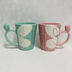 【新品未使用】ミッキー&ミニー　ルビー&ミントショコラ　チョコ風　ペアマグカップ