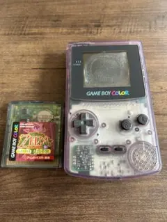 【ジャンク品】ゲームボーイカラー クリアパープル 本体