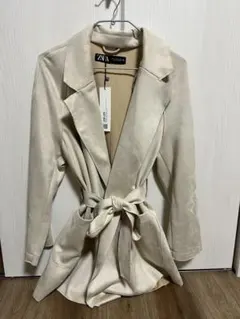 ZARA ベージュ トレンチコート ウエストリボン付き