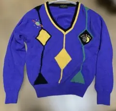ニットセーター　ムーン　スター　サターン　昭和レトロ　80s ビンテージ　個性的